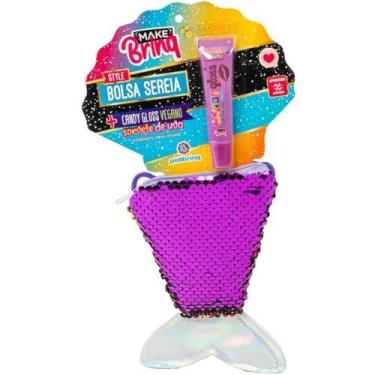 Imagem de Maquiagem E Beleza Infantil Make Brinq Bolsa Sereia+Gloss - POLIBRINQ