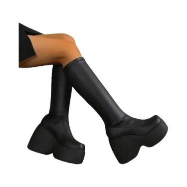 Imagem de Botas De Plataforma Chunky Estilo Gótico Tamanho Grande 43 Para Mulher