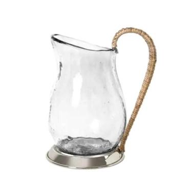 Imagem de Jarra Em Vidro Artesanal Com Alça Rattan Copa e Cia-Pç