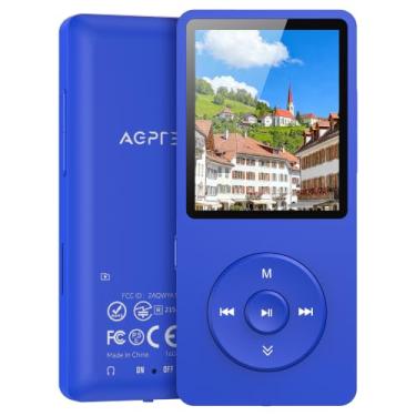 Imagem de AGPTEK Leitor de MP3 A02S de 16 GB, reprodutor de música de 65 horas, azul escuro