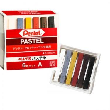 Imagem de Giz pastel seco GA-6AD - com 6 cores - Pentel