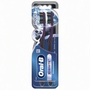 Imagem de Kit Escova Dental Oral-B 3D White com Carvão Macia 2 Unidades - Oral B