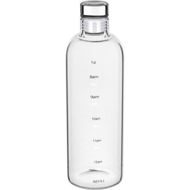 Imagem de Garrafa Home&Co 24x8cm Vidro Transparente 750ml para Água Suco Drinks 