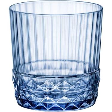 Imagem de Copo America 20s Bormioli Rocco 9x9cm Vidro Azul 370ml 6pçs para Água 