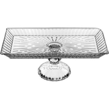 Imagem de Prato para Bolo Home&Co 12x32x17cm Eco Crystal Transparente Mesa Posta