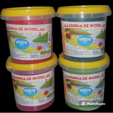 Imagem de Massinha de Modelar Aplicor no Pote- 500g, Vermelho