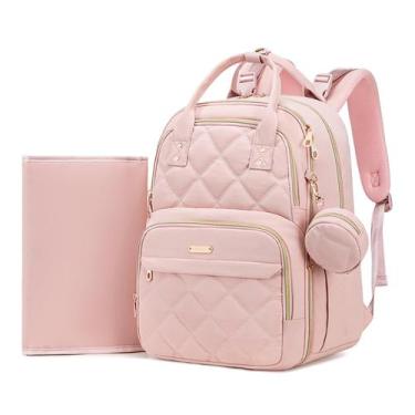 Imagem de Mochila ViveVoy Bolsa de Fraldas 26L Rosa com Tapete de Troca