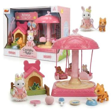 Imagem de Casinha Feliz Balanço Brinquedo Cenário Parque De Diversões Para Menin