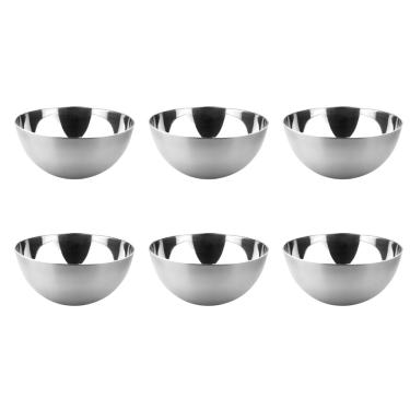 Imagem de Kit 06 Bowls 9cm Aço Inox Polido Tigela Multiuso Preparo Cozinha Completa Funcional