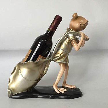 Imagem de Pkfinrd Decoração de artesanato em resina estilo europeu decoração para casa sapo vinho 30 x 15 x 35 cm enfeites