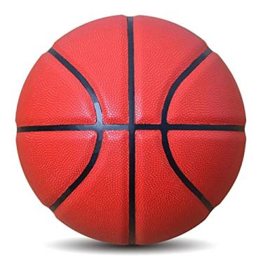 Imagem de MINDCOLLISION Tamanho 5/6/7 Bola de basquete de cor sólida, sem padrão antiderrapante resistente ao desgaste, adequada para crianças internas e externas basquete feminino, jovem, adulto, vermelho, 5