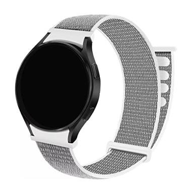 Imagem de Pulseira Nylon Loop LTIMPORTS, compativel com Galaxy Watch 6 - Galaxy Watch6 Classic - Galaxy Watch 5 - Galaxy Watch5 Pro - Galaxy Watch 4 - Galaxy Watch4 Classic (Cinza/Branco)