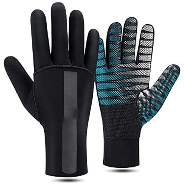 Imagem de Yajun Luvas de neoprene para mergulho, luvas de mergulho flexíveis de 3 mm, luvas de ciclismo para pesca submarina para homens e mulheres, 2GG/3GG (largura da palma: 11-13 cm)