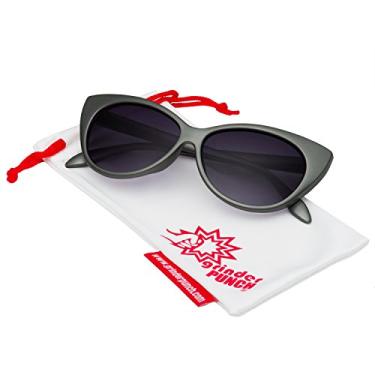 Imagem de Óculos de sol feminino grinderPUNCH olho de gato fofo com várias cores disponíveis, Prata, Large
