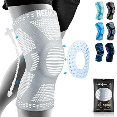 Imagem de Joelheira NEENCA, Suporte à manga de compressão do joelho com estabilizadores de gel de patela e estabilizadores de mola lateral, protetor de joelho d