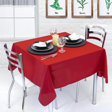 Imagem de Toalha de Mesa 4 Cadeiras Oxford Liso 1,40m x 1,40m (Vermelho)
