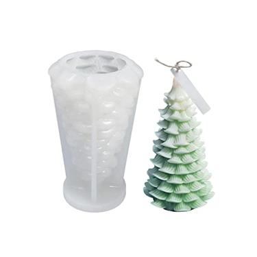 Imagem de vela para árvore Natal 3D DIY Novida, moldes para fabricação velas silicone moldes sabão para fazer você mesmo caseiro, ótimo para crianças, fácil limpar