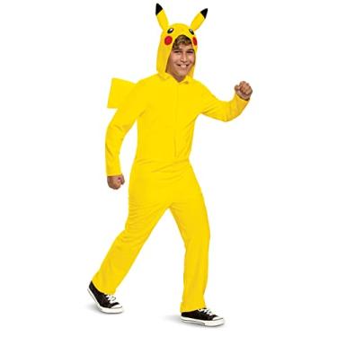 Imagem de Pikachu Costume for Kids, Official Pokemon Costume Hooded Jumpsuit, Child Size Medium (7-8)