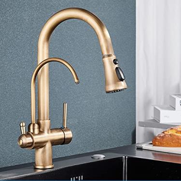 Imagem de Guindaste filtrado preto fosco para cozinha pull out spray 360 rotação torneira filtro de água de três vias misturador torneira de cozinha, tipo A, sutiãs antigos, 1