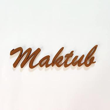 Imagem de Adorno De Parede "Maktub" - Já Estava Escrito - Lettering, 3D, quadrinho - Toque 3D Cor:Bronze