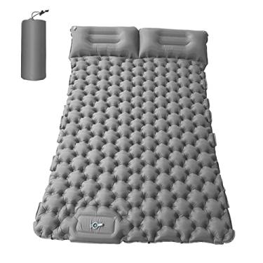 Imagem de Colchão inflável, Moniss Tapete de acampamento para 2 pessoas com almofada de ar colchão de ar portátil impermeável mochila almofada de dormir