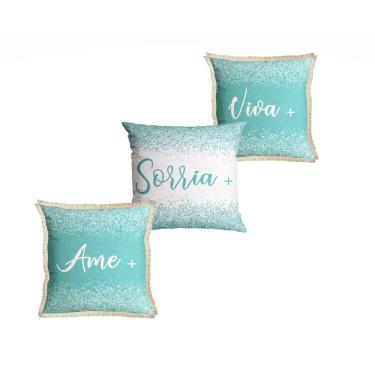 Imagem de Kit com 3 Almofadas Decorativas Ame + 43cm x 43cm 051 Belchior