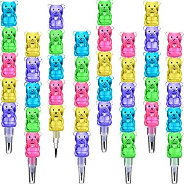 Imagem de Boao 30 Pcs Stackable Pencils Plastic Bear Pencils 5 in 1 Stacking Colored for Birthday Bear Party Favors School Supplies Fun Equipment