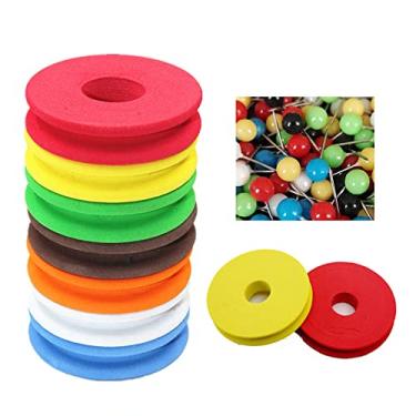 Imagem de FASPLORE 32 peças de armazenamento de linha de pesca + 50 pinos carretéis de espuma de pesca de 6,9 cm placas de enrolamento circulares equipamento de pesca com mosca para acessórios de armazenamento organizador