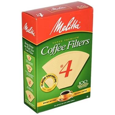 Imagem de Filtros de café Melitta 624602#4 8 a 12 xícaras de cone marrom natural 100 unidades