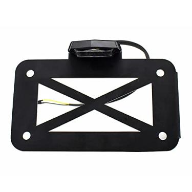 Imagem de TOTMOX Suporte de placa de licença de luz traseira LED para montagem lateral da motocicleta, suporte de luz de placa de licença de motocicleta, suporte de etiqueta de lanterna traseira de motocicleta acessórios de modificação de motocicleta
