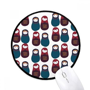 Imagem de DIYthinker Rússia Meninos Meninas Boneca Matryoshka Mouse Pad Desktop Escritório Tapete Redondo para Computador