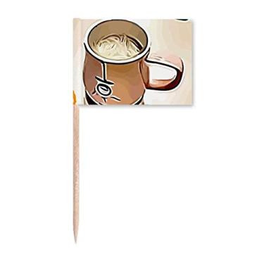 Imagem de Effect Outline Mellow Drink Milk Tea Palito de Dentes Bandeiras Marcador Topper Decoração de Festa