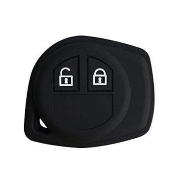 Imagem de YJADHU Capa de chave de carro de gel de sílica capa de chave para chaveiro alarme, apto para janela Suzuki Grand Liana Suzuki Sx4 Swift Vitara Amagatarai, preto