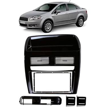 Imagem de Moldura De Painel 2 Din Fiat Linea 2008 2009 2010 2011 2012 2013 2014 - Black Piano