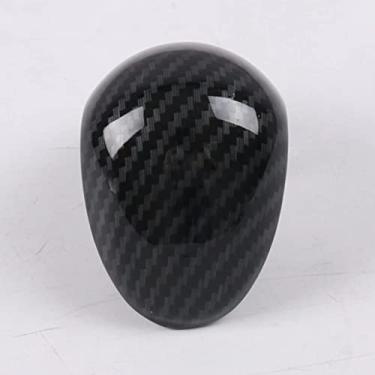 Imagem de Xodouhi Acessórios carro botão de mudança de marcha tampa guarnição decoração de interiores adesivo apto para Toyota C-HR CHR 2021 2020 2019 2018 2017 (fibra de carbono)
