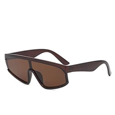 Imagem de Óculos de sol esportivos femininos de uma peça ao ar livre grandes óculos de sol para mulheres Vintage Lunette De Soleil Femme, marrom, com uma bolsa