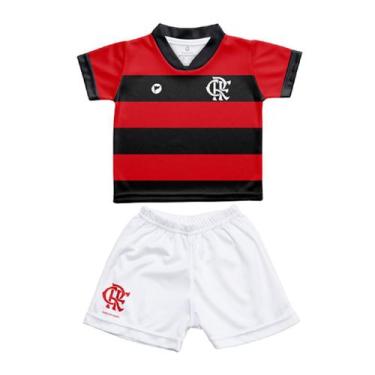 Imagem de Kit Camisa Flamengo Bebê Com Shorts Uniforme 1 Torcida Baby