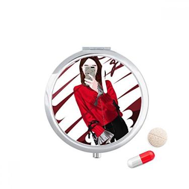 Imagem de Porta-comprimidos, porta-comprimidos, porta-comprimidos, caixa de armazenamento de medicamentos com design artístico Smart Girl