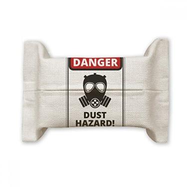 Imagem de Símbolo de perigo de poeira, placas de aviso para lenços faciais, bolsa de linho de algodão