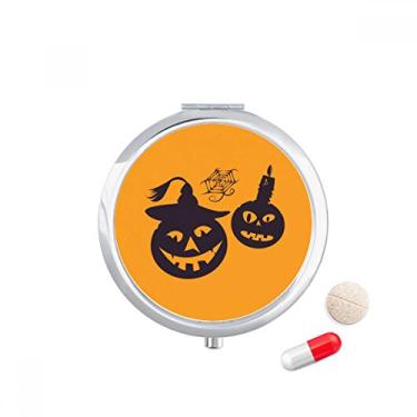 Imagem de Velas de abóboras de Halloween, caixas de armazenamento de remédios