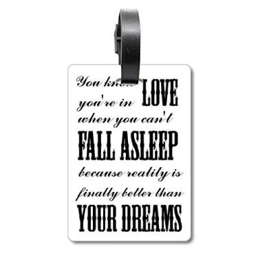 Imagem de Dream Reality Love Citação English Suitcase Bag Tag Bagagem Etiqueta Scutcheon Etiqueta