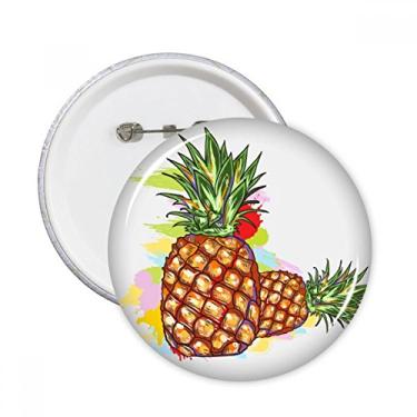 Imagem de Abacaxi casal desenho frutas pinos redondos emblema botão decoração roupas presente 5 peças