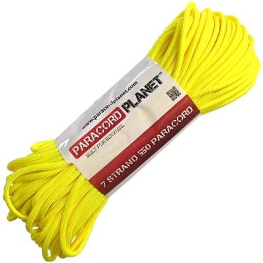 Imagem de Corda de nylon comercial tipo III Mil-C-5040h Paracord 550 (3 m, amarelo neon)