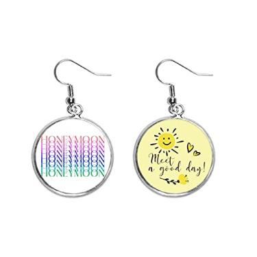 Imagem de Muda de cores repetitivas, presente Art Deco, moderno, gota, sol, flor, brinco, bijuteria, moda