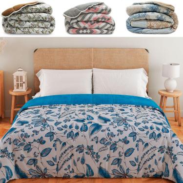 Imagem de Edredom Casal de Malha 100% Algodão e Plush Dupla Face Antialérgico 235x240cm - BF Colchões