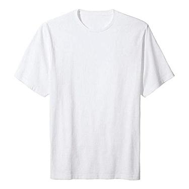 Imagem de Kit com 2 Camisetas Básicas de Algodão Masculinas Slim Tee T-Shirt – Slim Fitness Fashion (Branco-Branco, G)