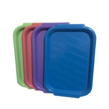 Imagem de Bandejas Plastica Pequena 36X24,5cm Servir Refeição Buffet Fast Food S