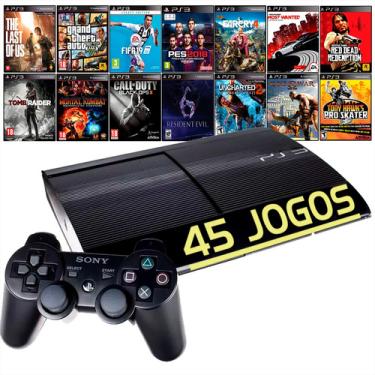 Ps3 Console Super Slim 2 Controles 50 Jogos Gta Minecraft Fifa Pes