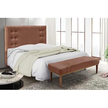 Imagem de Kit Cabeceira e Recamier Sofá Divã Dois Lugares Calçadeira 0,9 M Artemis (veludo cobre)