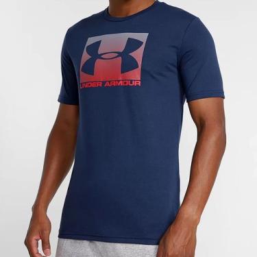 Imagem de Camiseta Under Armour Boxed Sportstyle Masculina - Marinho E Vermelho